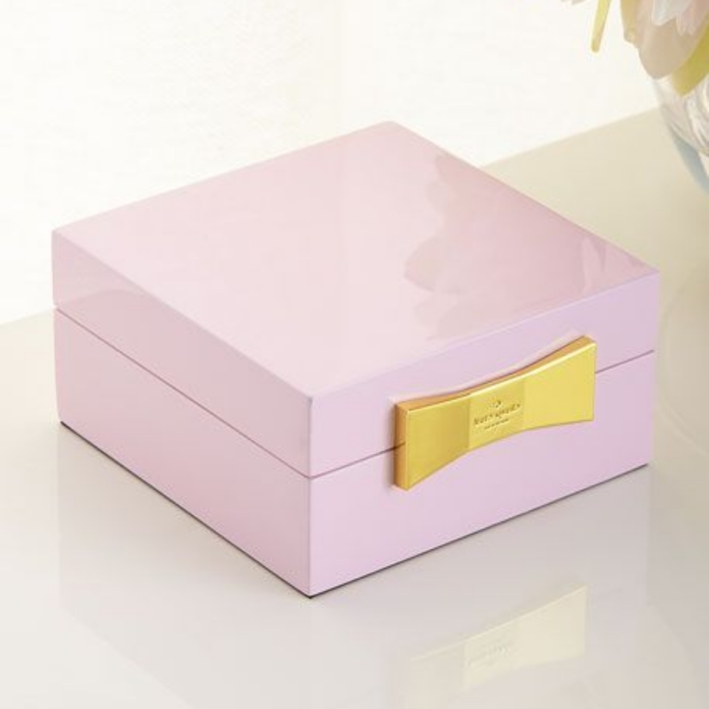 Kate Spade Garden Drive Pink Bow Square Jewelry Box